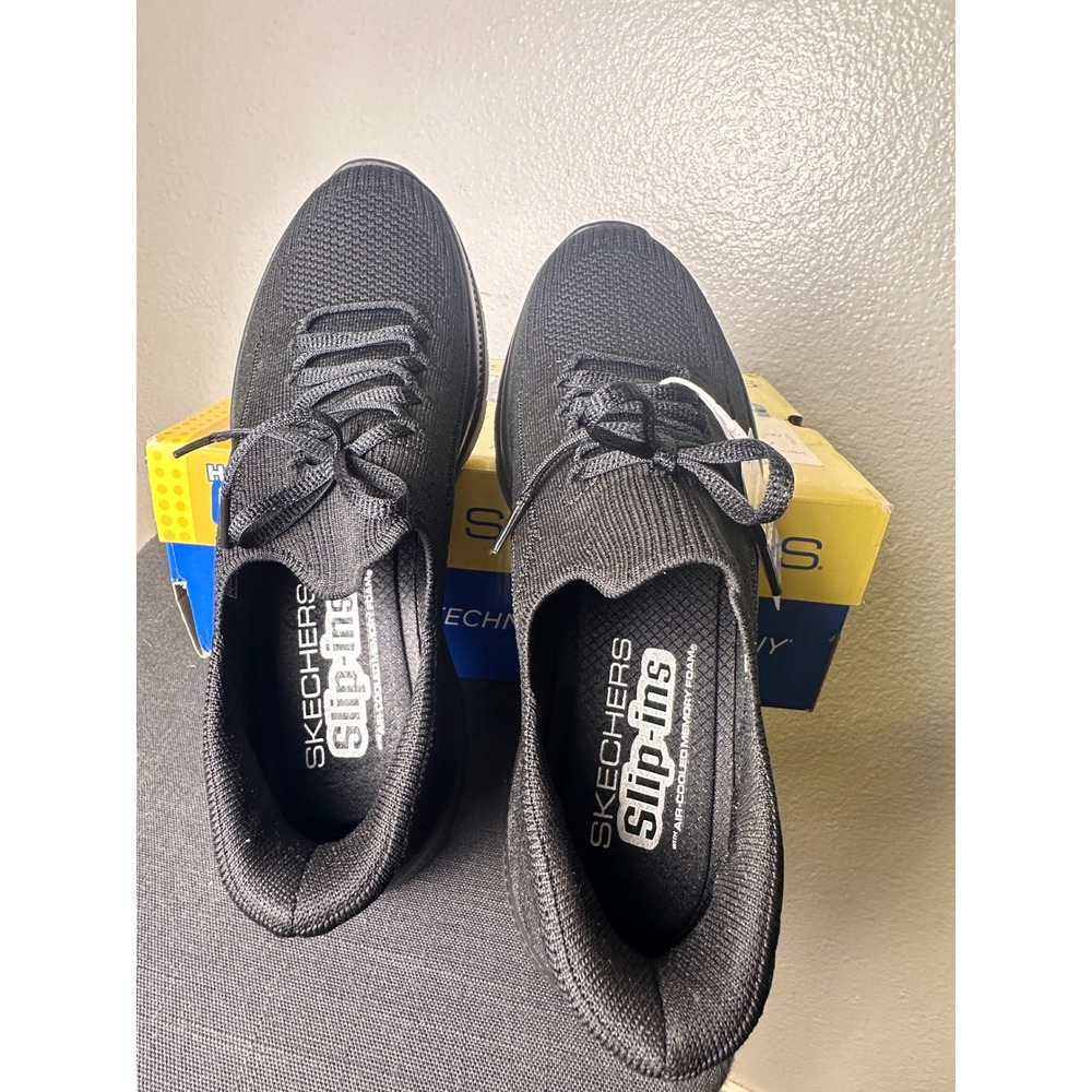 Skechers Hands Free Slip-ins Summits Plus Vibrance Black Vegan Sneakers 150613